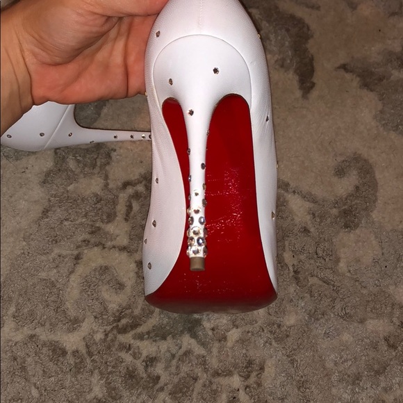 Christian Louboutin White Degrastrass Leather 100m - Picture 8 of 8